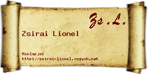 Zsirai Lionel névjegykártya