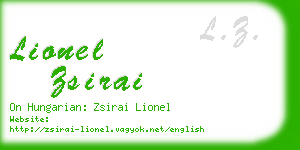 lionel zsirai business card